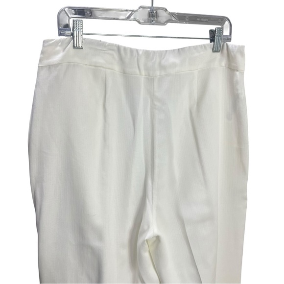 EILEEN FISHER Off White Wideleg Pants Formal size Medium Pleated Trousers Pocket - Picture 6 of 9
